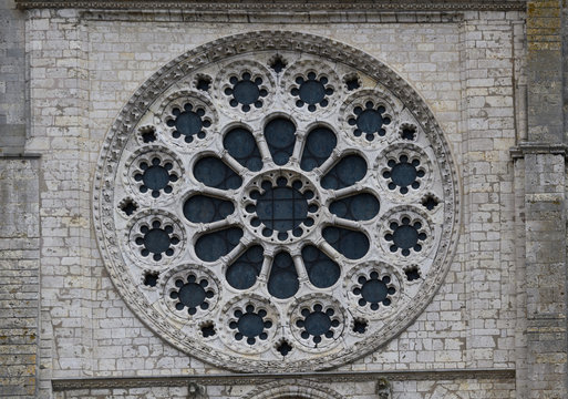 Rose window in the Cathedral of Chartes, France