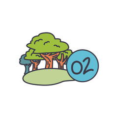 fresh air and trees icon, fill style