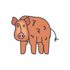pig animal icon, fill style