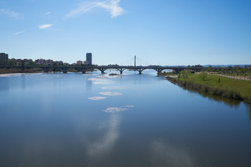 Puente de Palmas bridge view of Badajoz city, Spain