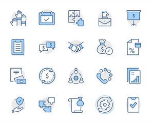 Set of Business Cooperation Vector Line Icons. Contains such Icons as Puzzle, Partnership, Money, Handshake, Dollars, Team, Synergy, Work, Interaction and more.Editable Stroke. 32x32 Pixel Perfect.