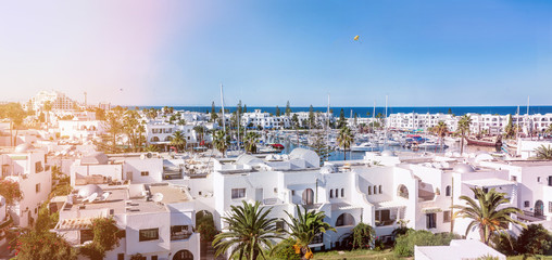 Tunisia, port El Kantaoui, panoramic top view