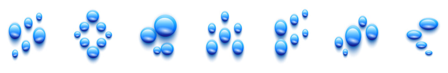 Water Bubble Vector Set - Isolated On White Background. Vector Collection Of Flat Water Bubble Logo. Icons For Droplet, Water Design, Rain, Raindrop, Company Logo And Soap Bubble