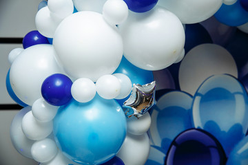 children's holiday. balloons in blue. balloons
