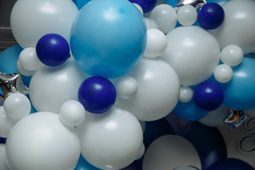 children's holiday. balloons in blue. balloons