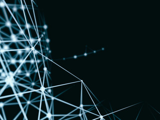 Abstract geometry surfaces, lines and points background, Used as digital wallpaper and technology background.
