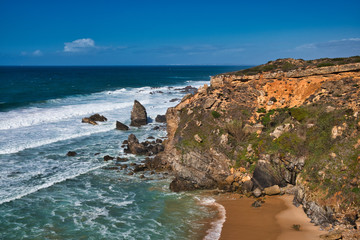 Beautiful cliffs on west coast of Portugal, Alentejo Coastal Zone (Costa Vicentina) - Portugal