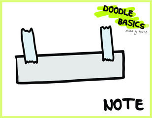 Obraz premium Doodle Sketchnote Template for Workshops, Seminar, Flipchart and Graphic Recording Notizen - Post It - Botschaft - Zettel - angeklebt - Nachricht