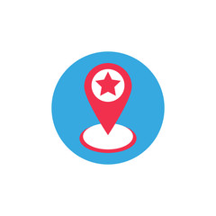 Map pointer star icon vector, filled flat sign. Placeholder pin symbol, logo illustration