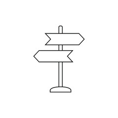 Signpost icon, direction line icon isolated
