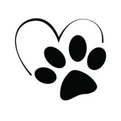 Elegant, animal footprint, symbol, vector illustration
