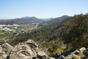 Fototapeta na wymiar Serra de Sao Mamede mountains in Castelo de Vide, Portugal