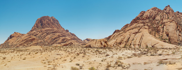 Panorama of Spitzkoppe and the surrounding mountains, Namibia