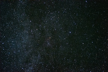 Milky Way in the night sky. Long exposure photo. Bright stars in the night.