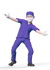 doctor cartoon in white background