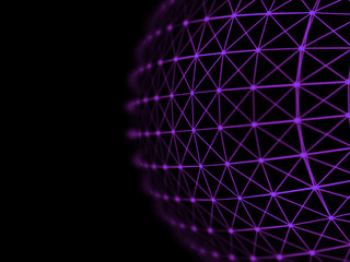 Abstract sphere geometry orb and polygonal lines and dots. Futuristic Technology (super high resolution)
