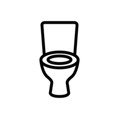 Fototapeta na wymiar Toilet icon, isolated logo on white background, toilet bowl