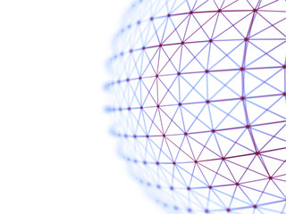 Abstract sphere geometry orb and polygonal lines and dots. Futuristic Technology (super high resolution)