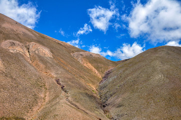 Colorful mountains near Pumamarca in northwest Argentina