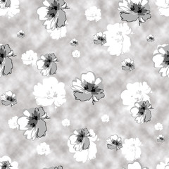 Elagance Seamless flower pattern with cloud background