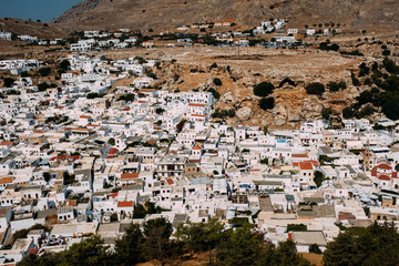 Obraz premium view of Lindos from above