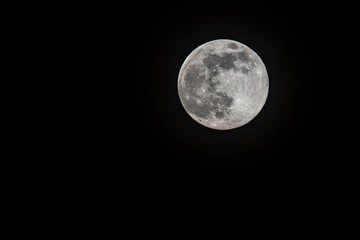 Full moon close up shot in a clear sky