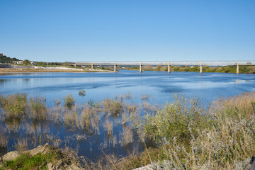 Abrantes city view with river guadiana, in Portugal