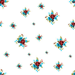 Fototapeta na wymiar Abstract Seamless flower pattern with colorful background