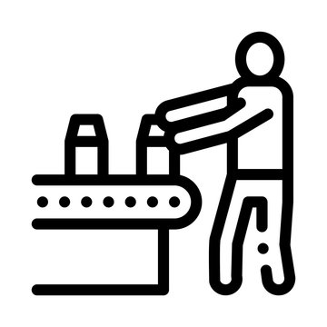 Farm Milk Convector Worker Icon Vector. Farm Milk Convector Worker Sign. Isolated Contour Symbol Illustration