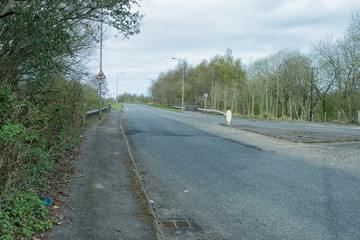 A Deserted Cairnmount Road Irvine During Covid-19 lockdown in Scotland as many are complying with stay at home Guidelines.