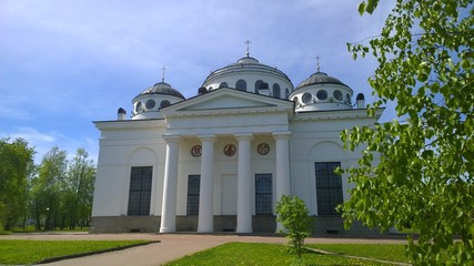 Ancient Orthodox St. Sophia Cathedral located in Pushkin city, suburb of St. Petersburg, Russia....