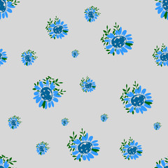 Abstract Seamless flower pattern with colorful background