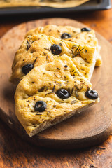 Homemade Italian Focaccia. Traditional Italian pastries