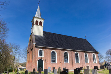 Historic church and graveyard in Oudemirdum, Netherlands