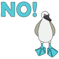 Blue-footed booby vector illustration background