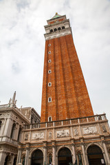 Fototapeta na wymiar St Mark's Campanile on San Marco square, Venice, Italy