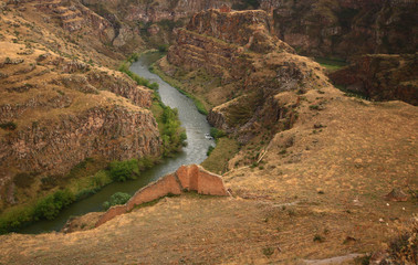 The Aras or Araxes is a river that starts in Turkey and then flows along the borders between Turkey and Armenia.