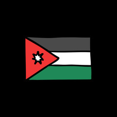 Flag of Jordan doodle icon