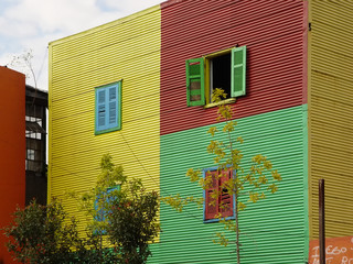 La Boca windows on colorful buildings