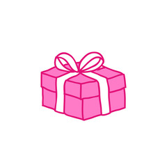 gift doodle icon, vector illustration