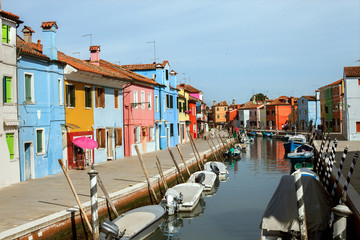 Fototapeta na wymiar Boats of Burano island (Venice)