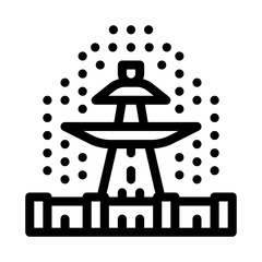 viewing fountain icon vector. viewing fountain sign. isolated contour symbol illustration