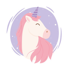 unicorn pink hair magical fantasy cartoon cute animal