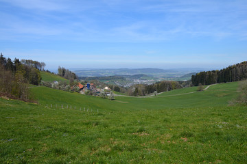 Fototapeta na wymiar Panorama bei Geretswil am Schauenberg, Gemeinde Hofstetten, Kanton Zürich