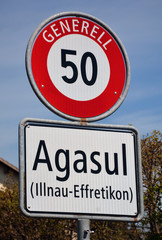 Agasul bei Illnau-Effretikon, Ortsschild