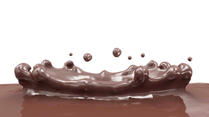 Hot Melt Chocolate Crown Splash isolated on white background