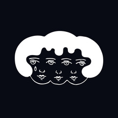 girl traditional icon tattoo flash