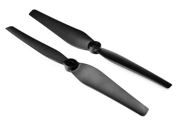 black plane propellers isolated on a white background