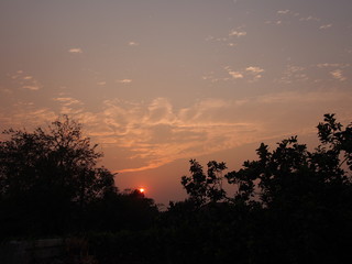 sunset over the river