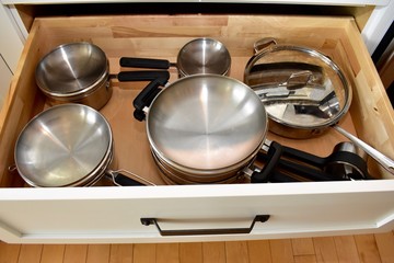 Home kitchen drawer organization for simple and modern lifestyle and easy cooking for family meals